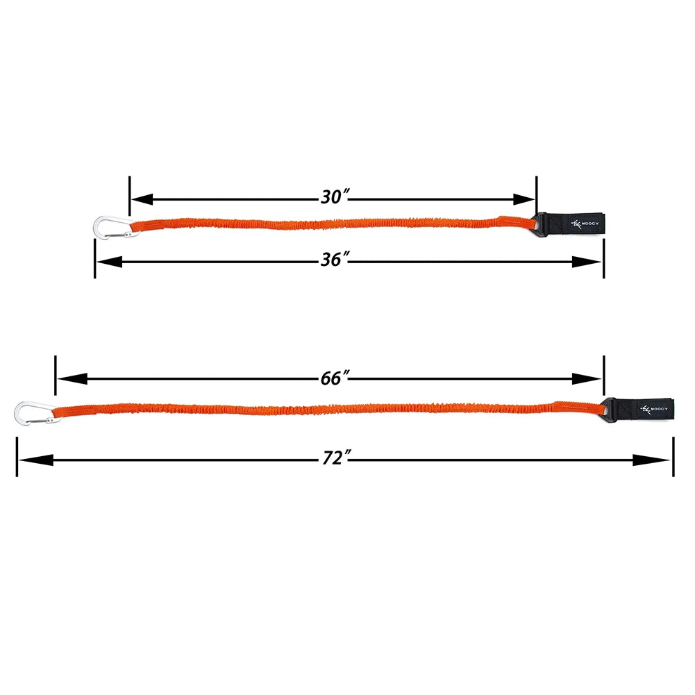 Elastic Kayak Paddle Leash with Safety Hook