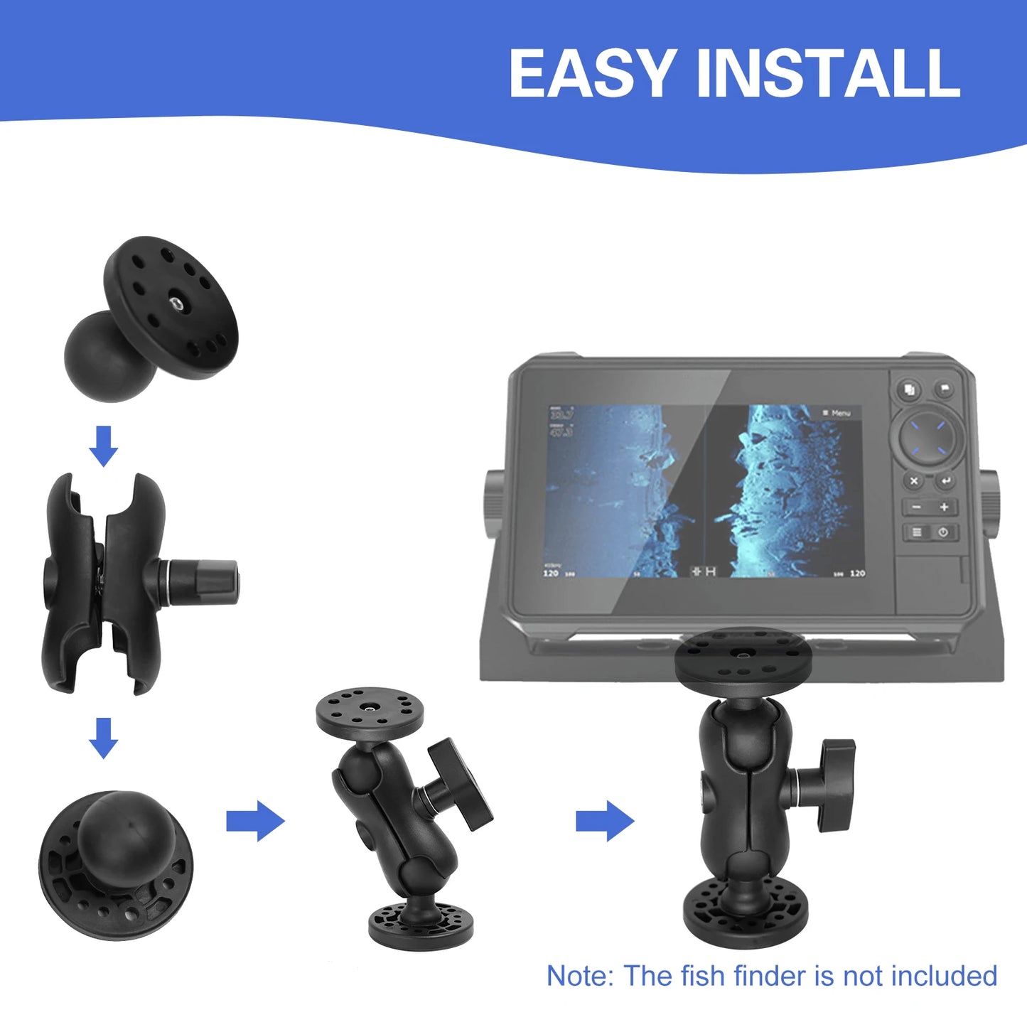 Adjustable Kayak Device Mount (Square or Round Base)